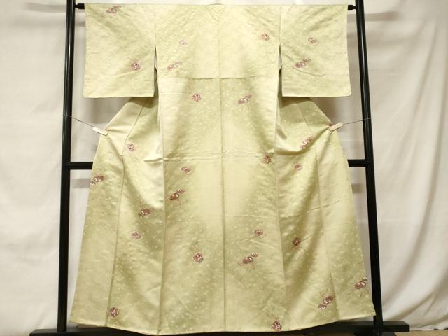 平和屋着物■上質な小紋 文箱舞花文 暈し染め 金銀彩 正絹 逸品 未使用 CABH0207ev