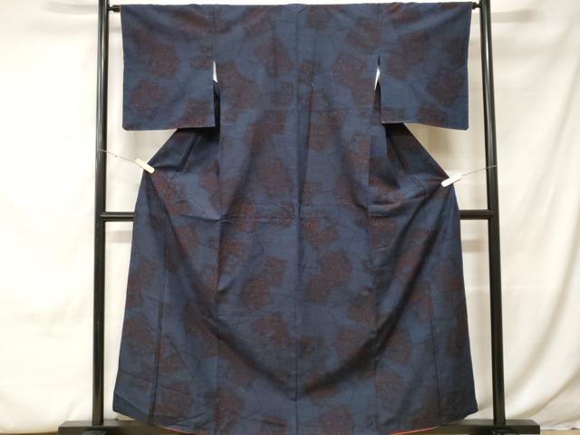 平和屋着物■結城紬 色紙重ね花文 証紙付き 正絹 逸品 CABH0270ev