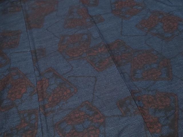 平和屋着物■結城紬 色紙重ね花文 証紙付き 正絹 逸品 CABH0270ev