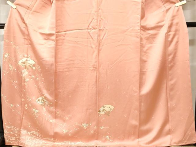 平和屋着物■訪問着 駒刺繍 扇面枝垂れ花文 金彩 正絹 逸品 CABH0283ev