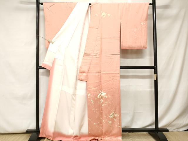 平和屋着物■訪問着 駒刺繍 扇面枝垂れ花文 金彩 正絹 逸品 CABH0283ev