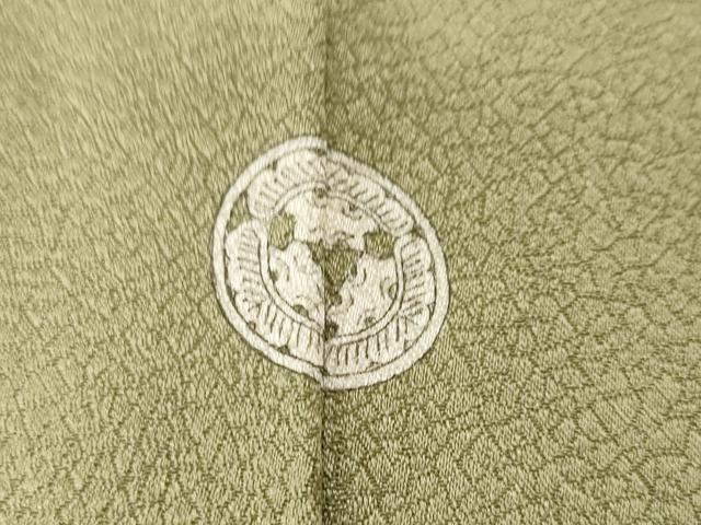平和屋着物■上質な色無地 霞地紋 青朽葉色 正絹 逸品 CABH0299ev