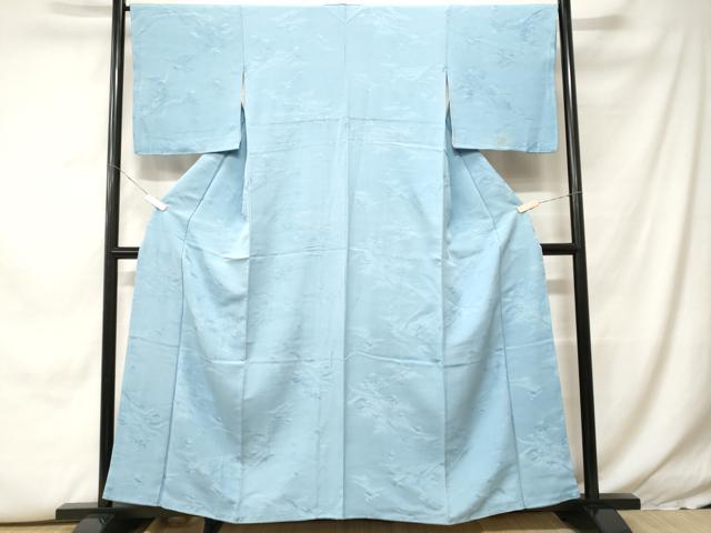 平和屋着物■上質な色無地 遠山地紋 空色 正絹 逸品 CABH0304ev