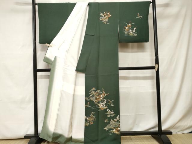 平和屋着物■訪問着 刺繍 松竹梅 御所解文 金彩 正絹 逸品 CABH0309ev