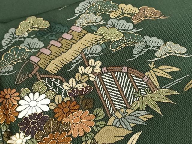 平和屋着物■訪問着 刺繍 松竹梅 御所解文 金彩 正絹 逸品 CABH0309ev