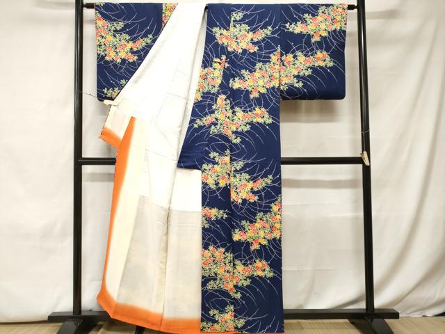 平和屋着物■上質な小紋 露芝草花文 正絹 逸品 CABH0330ev