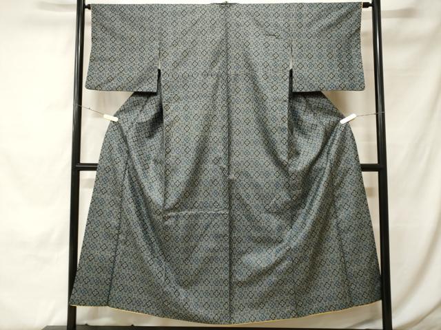 平和屋着物■上質な紬 幾何学文 正絹 逸品 CABH0336ev