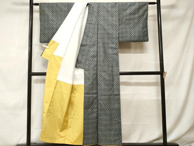 平和屋着物■上質な紬 幾何学文 正絹 逸品 CABH0336ev