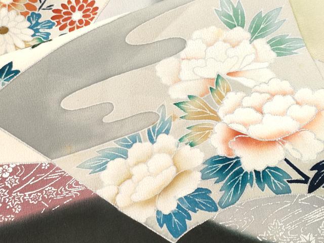 平和屋着物■豪華黒留袖 駒刺繍 尾長鳥松竹梅地紙文 暈し染め 銀彩 正絹 逸品 CABH0431ev
