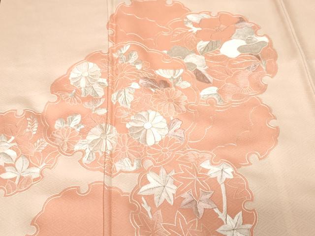 平和屋着物■訪問着 総刺繍 雪輪草花文 銀糸 正絹 逸品 CABH0432ev