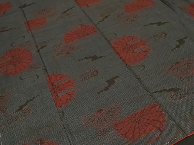 平和屋着物■本場大島紬 7マルキ エ霞菊文 正絹 逸品 CABH0437ev