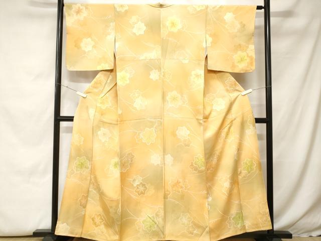 平和屋着物■上質な小紋 地紋起こし 舞楓文 正絹 逸品 CABH0438ev