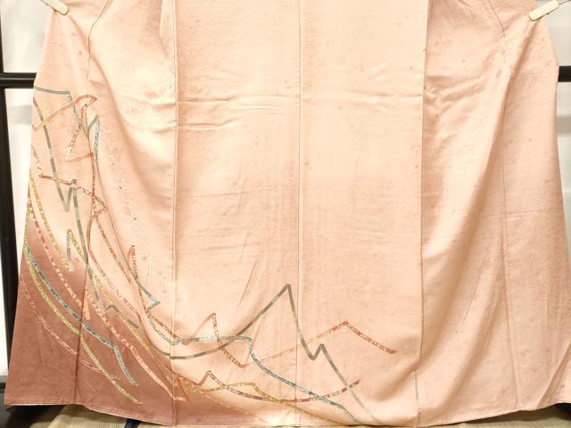 平和屋着物■訪問着 鬘帯花文 暈し染め 金彩 正絹 逸品 CABH0441ev