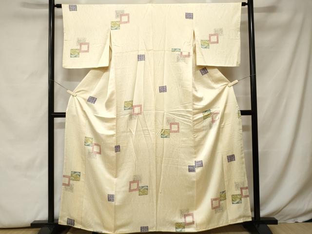 平和屋着物■上質な小紋 色紙重ね草花文 暈し染め 正絹 逸品 CABH0443ev