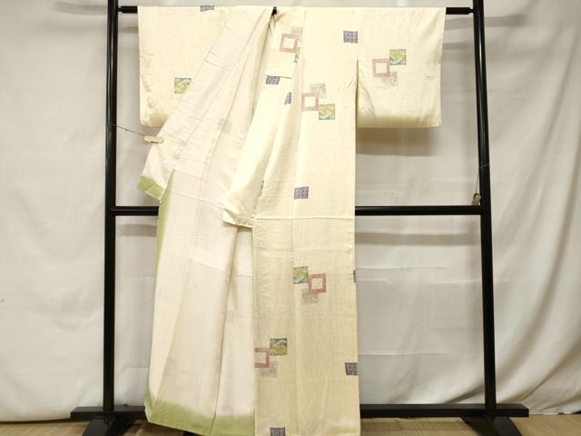 平和屋着物■上質な小紋 色紙重ね草花文 暈し染め 正絹 逸品 CABH0443ev