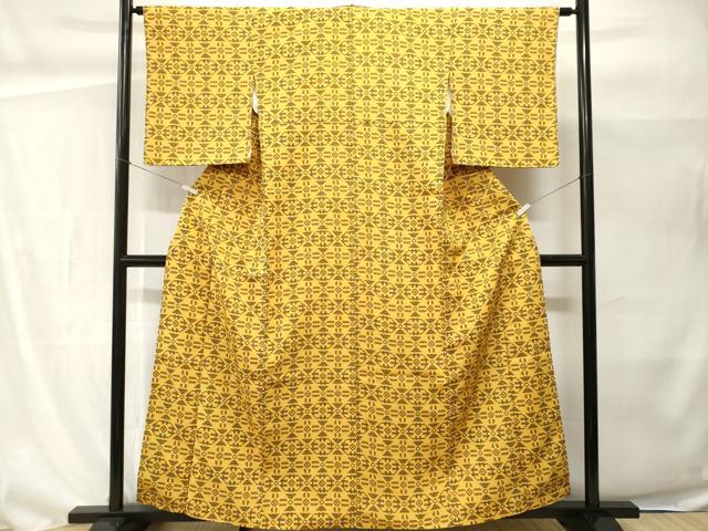 平和屋着物■上質な小紋 幾何学文 正絹 逸品 CABH0461ev