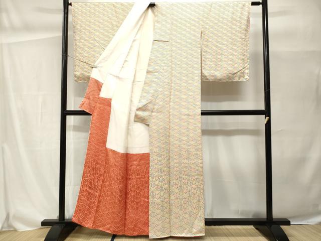 平和屋着物■訪問着 青海波文 正絹 逸品 CABH0464ev