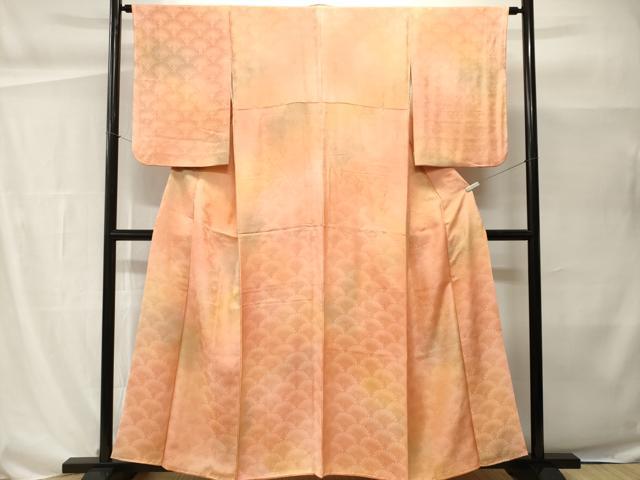 平和屋着物■上質な小紋 霞文 青海波菊地紋 暈し染め 正絹 逸品 CABH0465ev