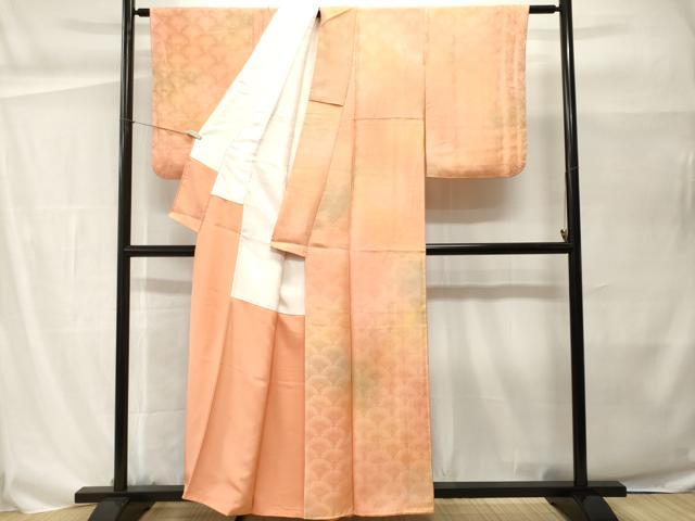 平和屋着物■上質な小紋 霞文 青海波菊地紋 暈し染め 正絹 逸品 CABH0465ev