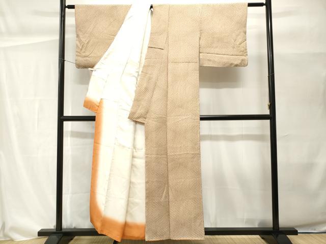 平和屋着物■上質な小紋 幾何学文様 正絹 逸品 CABH0473ev