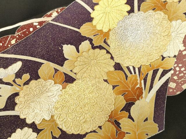 平和屋着物■豪華黒留袖 駒刺繍 絵巻草花文 金銀彩 正絹 逸品 CABH0480ev