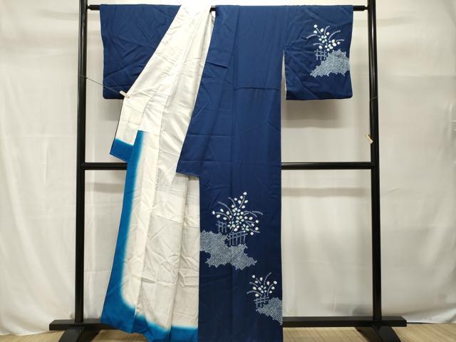 平和屋着物■訪問着 絞り 草花文 正絹 逸品 CABH0497ev