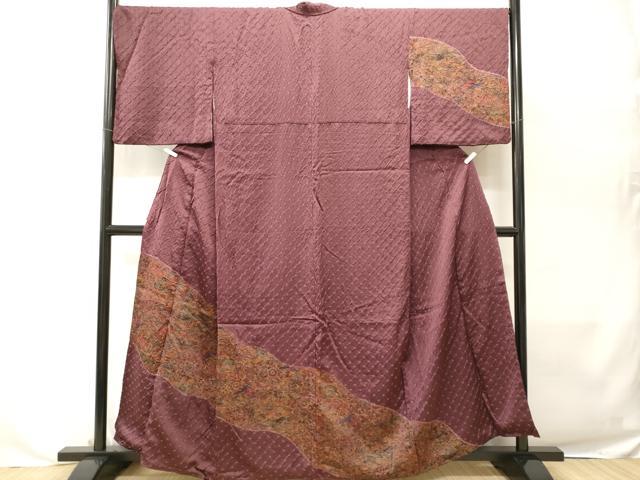 平和屋着物■訪問着 絞り 切嵌花蝶文 金彩 正絹 逸品 CABH0512ev