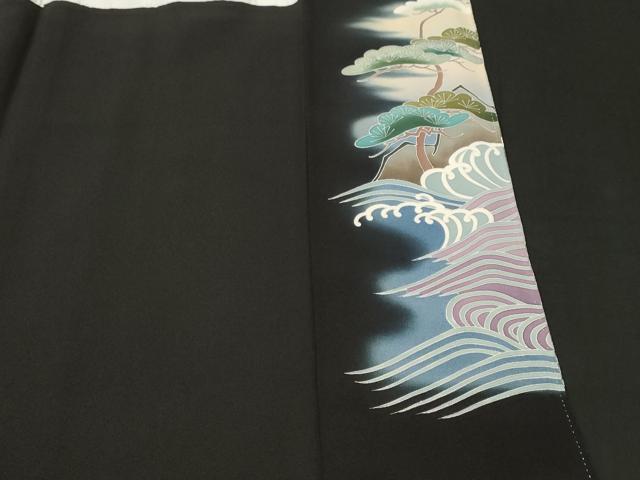 平和屋着物■豪華黒留袖 作家物 鴛鴦松梅流水文 暈し染め 金彩 正絹 逸品 CABH0515ev