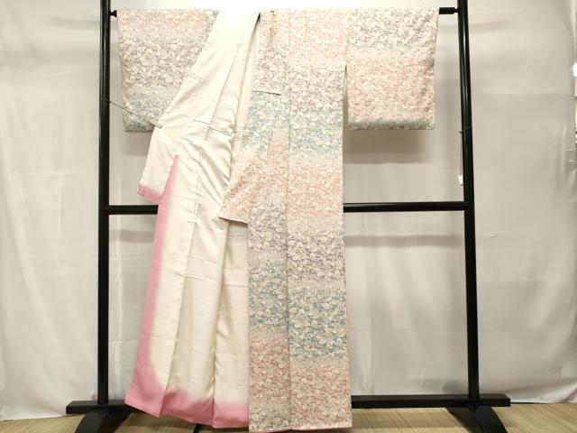 平和屋着物■上質な小紋 鴛鴦籬文 暈し染め 金彩 正絹 逸品 CABH0518ev