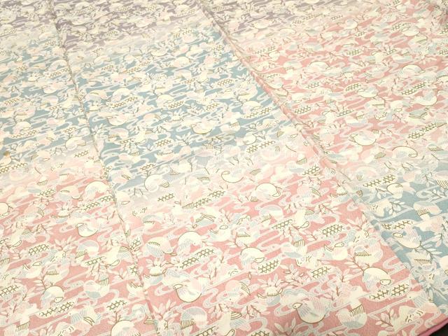 平和屋着物■上質な小紋 鴛鴦籬文 暈し染め 金彩 正絹 逸品 CABH0518ev