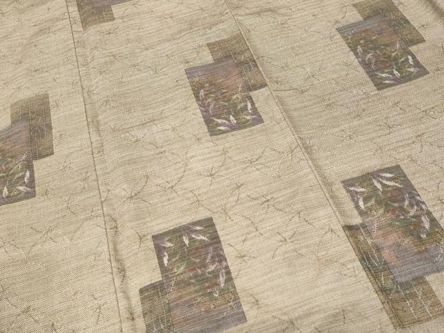 平和屋着物■本場大島紬 色紙重ね草花文 正絹 逸品 CABH0542ev