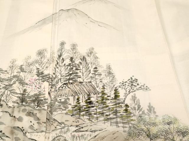 平和屋着物■訪問着 紬地 遠山風景文 正絹 逸品 CABH0550ev
