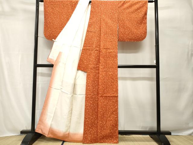 平和屋着物■上質な紬 扇面舞花文 正絹 逸品 CABH0601ev