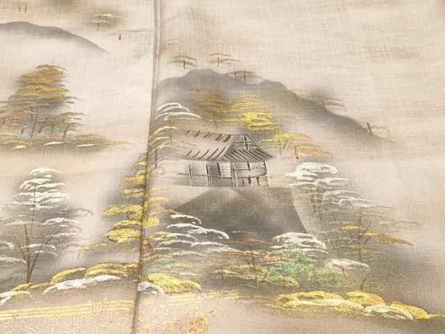 平和屋着物■訪問着 風景文 暈し染め 金銀彩 正絹 逸品 CABH0649ev