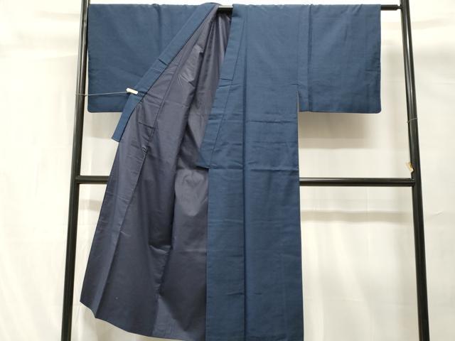 平和屋着物■男性 紬 紺色 正絹 逸品 CABH0651ev