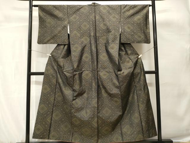 平和屋着物■本場大島紬 菱花文 正絹 逸品 CABH0657ev