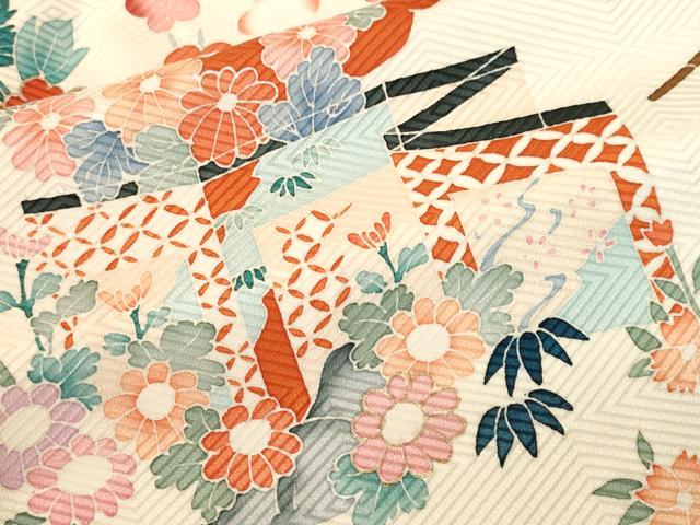 平和屋着物■豪華振袖 駒刺繍 絞り 御所車花唐草文 金彩 正絹 逸品 CABH0684ev