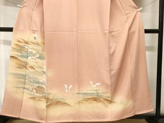 平和屋着物■訪問着 立波飛鶴文 暈し染め 金彩 正絹 逸品 CABH0691ev