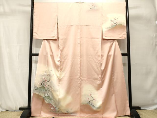 平和屋着物■訪問着 流水枝梅文 暈し染め 金彩 正絹 逸品 CABH0697ev