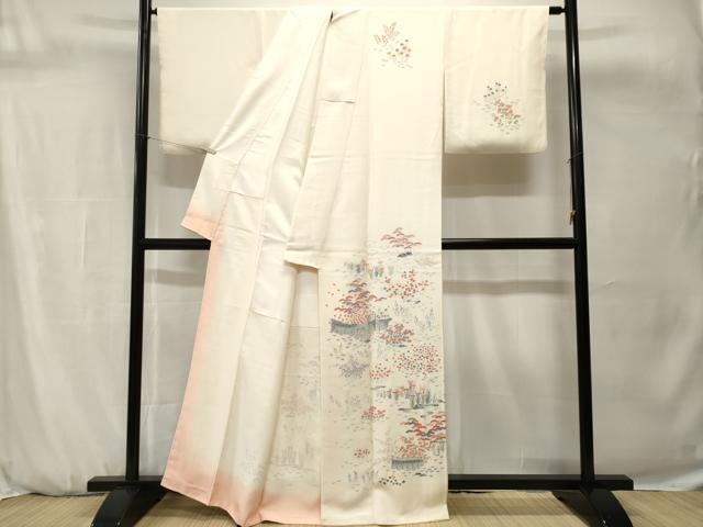 平和屋着物■訪問着 松竹梅花文 正絹 逸品 CABH0702ev