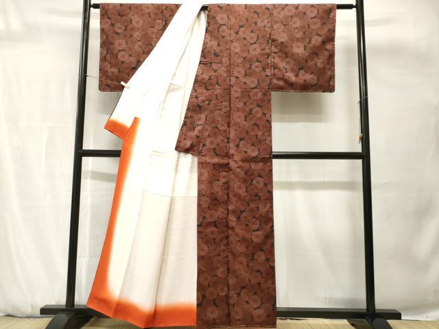 平和屋着物■本場染大島紬 菊尽くし文 正絹 逸品 未使用 CABH0706ev