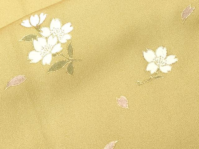 平和屋着物■訪問着 扇面枝垂れ桜文 暈し染め 金彩 正絹 逸品 未使用 CABH0707ev