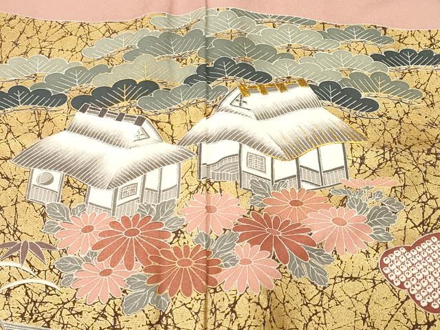 平和屋着物■訪問着 刺繍 松竹梅御所解文 金彩 ロング丈 正絹 逸品 CABH0710ev