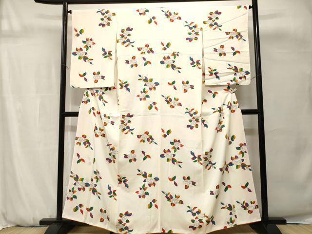 平和屋着物■上質な小紋 舞花文 正絹 逸品 CABH0713ev