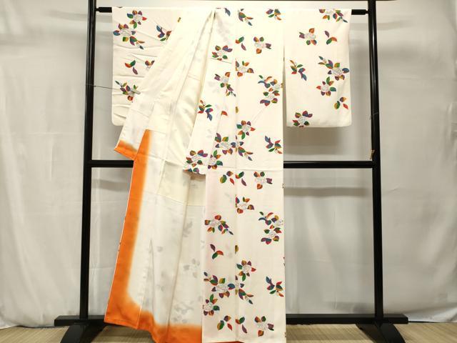 平和屋着物■上質な小紋 舞花文 正絹 逸品 CABH0713ev