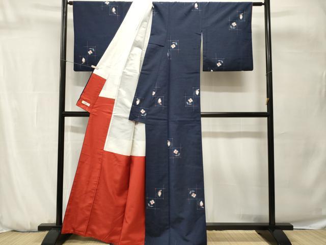 平和屋着物■上質な紬 花蝶文 やまと誂製 正絹 逸品 CABH0714ev