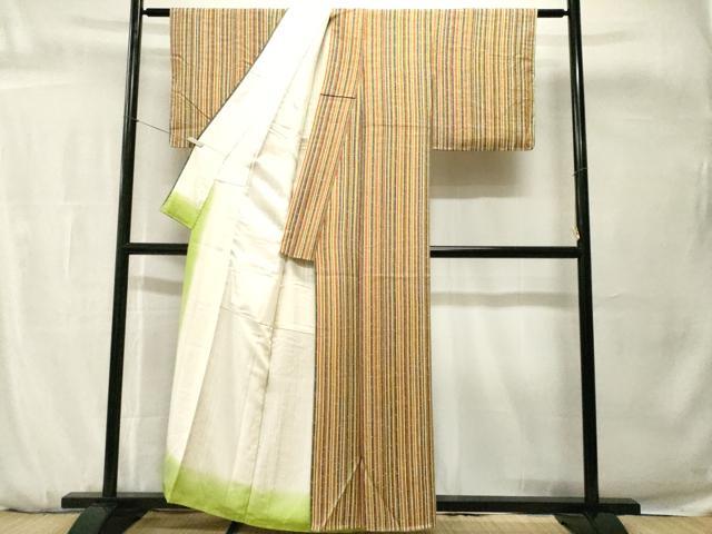 平和屋着物■上質な小紋 竹 正絹 逸品 未使用 CABH0716ev