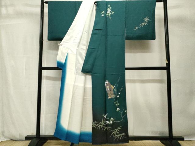平和屋着物■訪問着 人物風景文 暈し染め 金彩 正絹 逸品 CABH0719ev