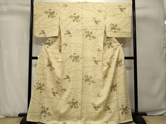 平和屋着物■上質な小紋 松竹梅風景文 正絹 逸品 CABH0730ev