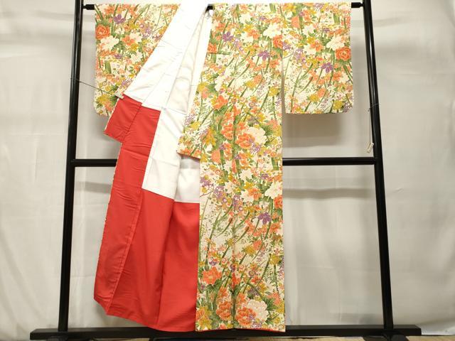 平和屋着物■上質な小紋 草花文 正絹 逸品 CABH0734ev